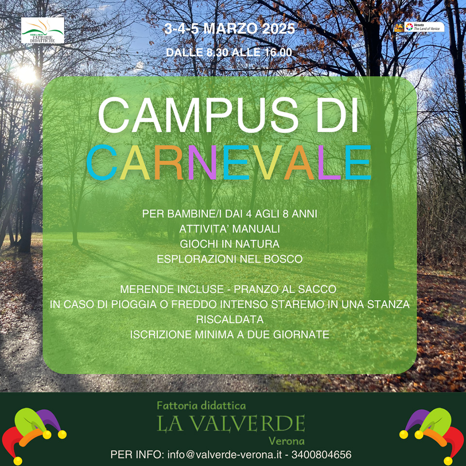 CAMPUS DI CARNEVALE attività per bambini nel bosco